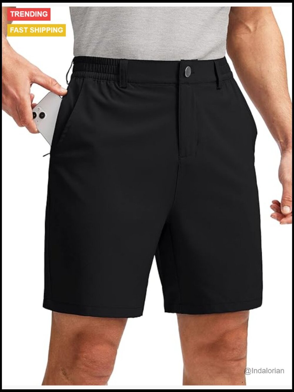 Men's 5 Pocket Golf Shorts with 7 Inch Inseam Lightweight Quick Dry